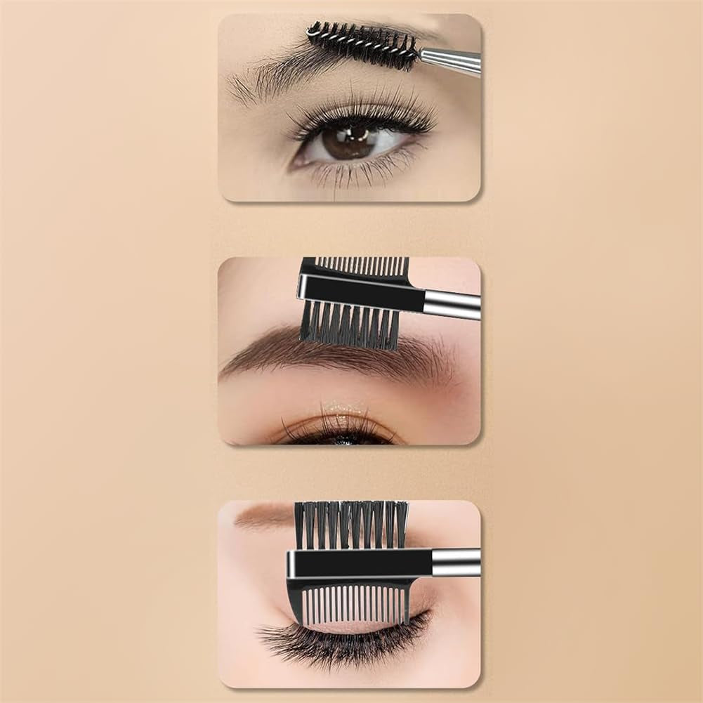 3 Pieces Set Eyebrow Brush Eyelash Separator Brow Comb & Lash Spoolie Professional Eye Makeup Tools, Black