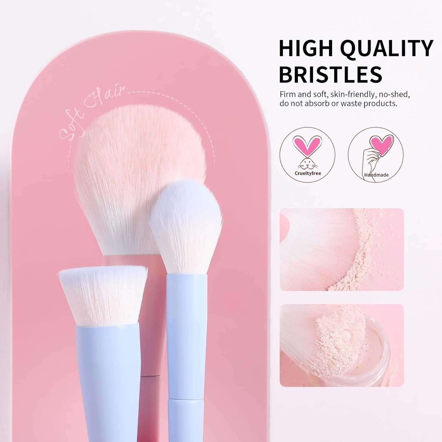 Makeup Brushes 16Pcs Fantasy Makeup Brushes Set with Makeup Bag and Makeup Sponge and Brush Cleaning Pad and Foldable Eyelash Comb Separator Tool