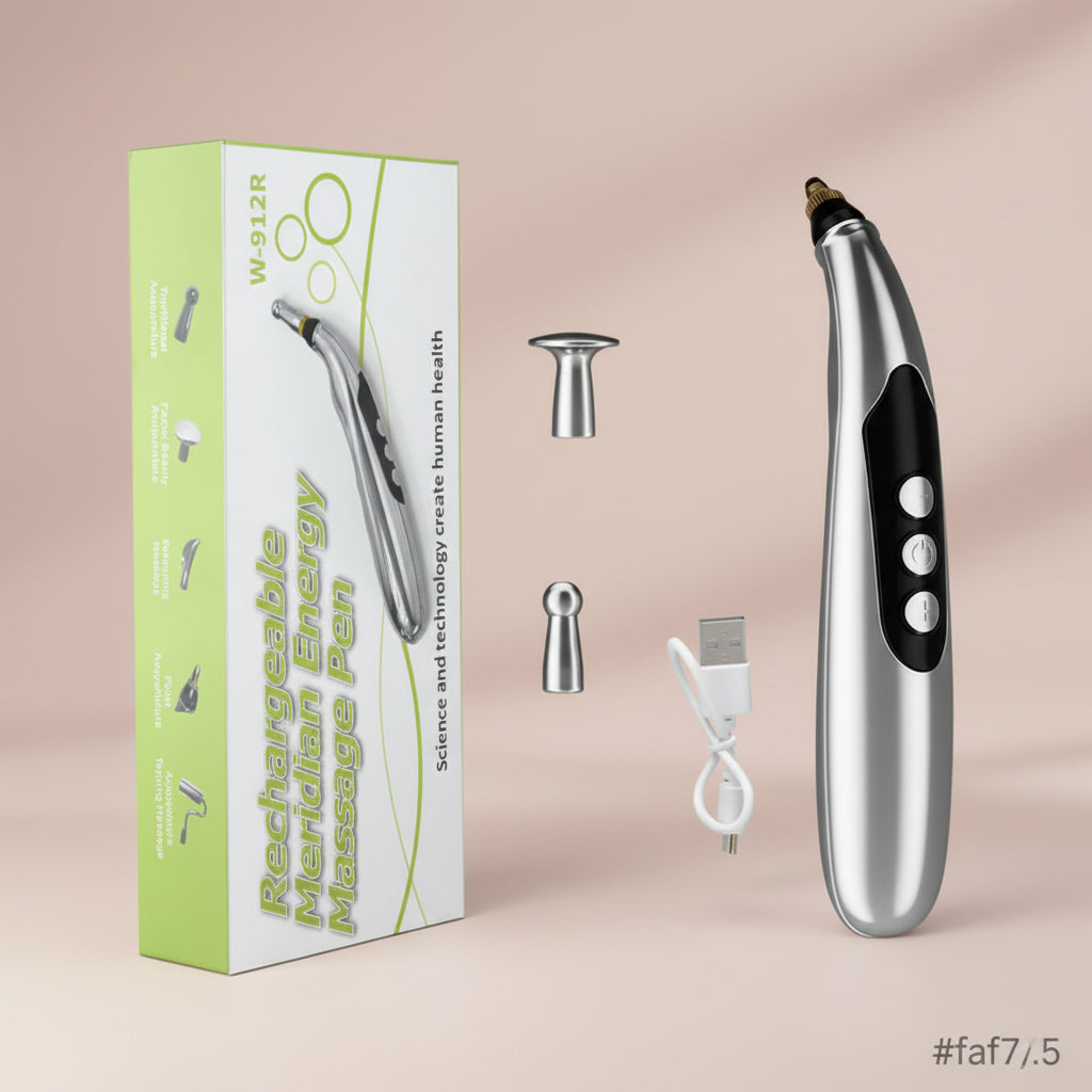 Electronic Acupuncture Pen Rechargeable Point Massager Therapy Heal Massage Pen Pain Relief Meridian Energy Pen