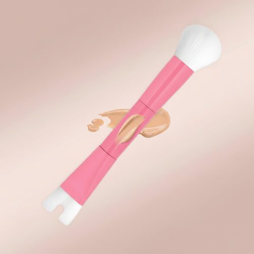 Nose Contour Brush, U Shaped Makeup Brush Dual End Nose Contour Brush Pro Contour Duo Brush for Sculpting and Defining Nose Cheek Bones Contour (Pink)