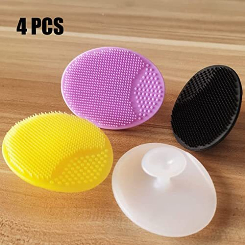 4 Pack Silicone Facial Cleansing Brush Face Exfoliator Blackhead Acne Pore Pad