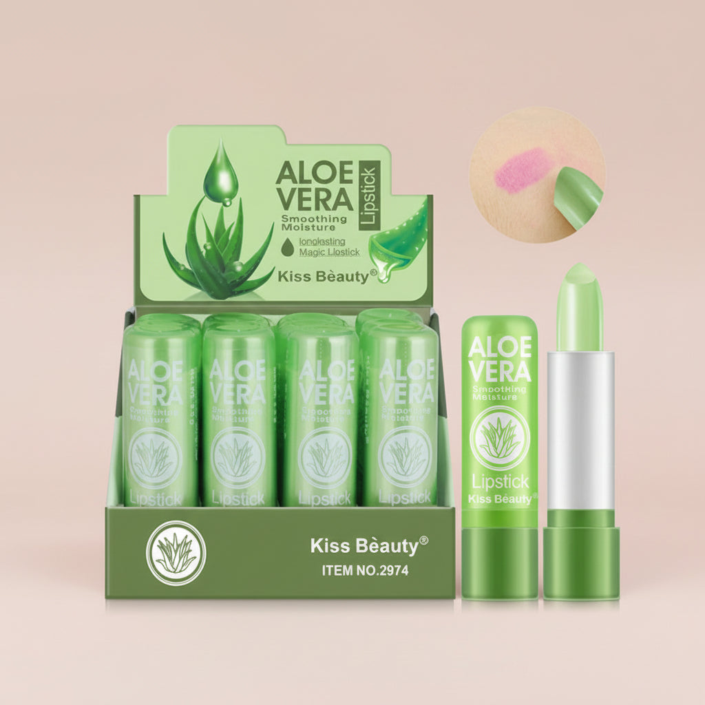 12Pc/Set 3.5G Color Changing Tinted Lip Balm Lipstick Aloe Vera Lipstick Moisturizing Long Lasting Lipsticks Lip Balm Wholesale
