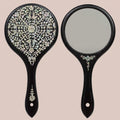 Mother-Of-Pearl Hand Mirror – Korean Black Lacquer Mirror with Floral Inlay – Gift for Women, Mom, Wife, Daughter – Birthday, Mother’S Day, Christmas, Anniversary