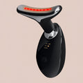 7-Color LED Face Massager with Display & Adjustable Vibration Intensity, Heating 3 in 1 Black Red Light Device, Skin Tightening Facial Massager