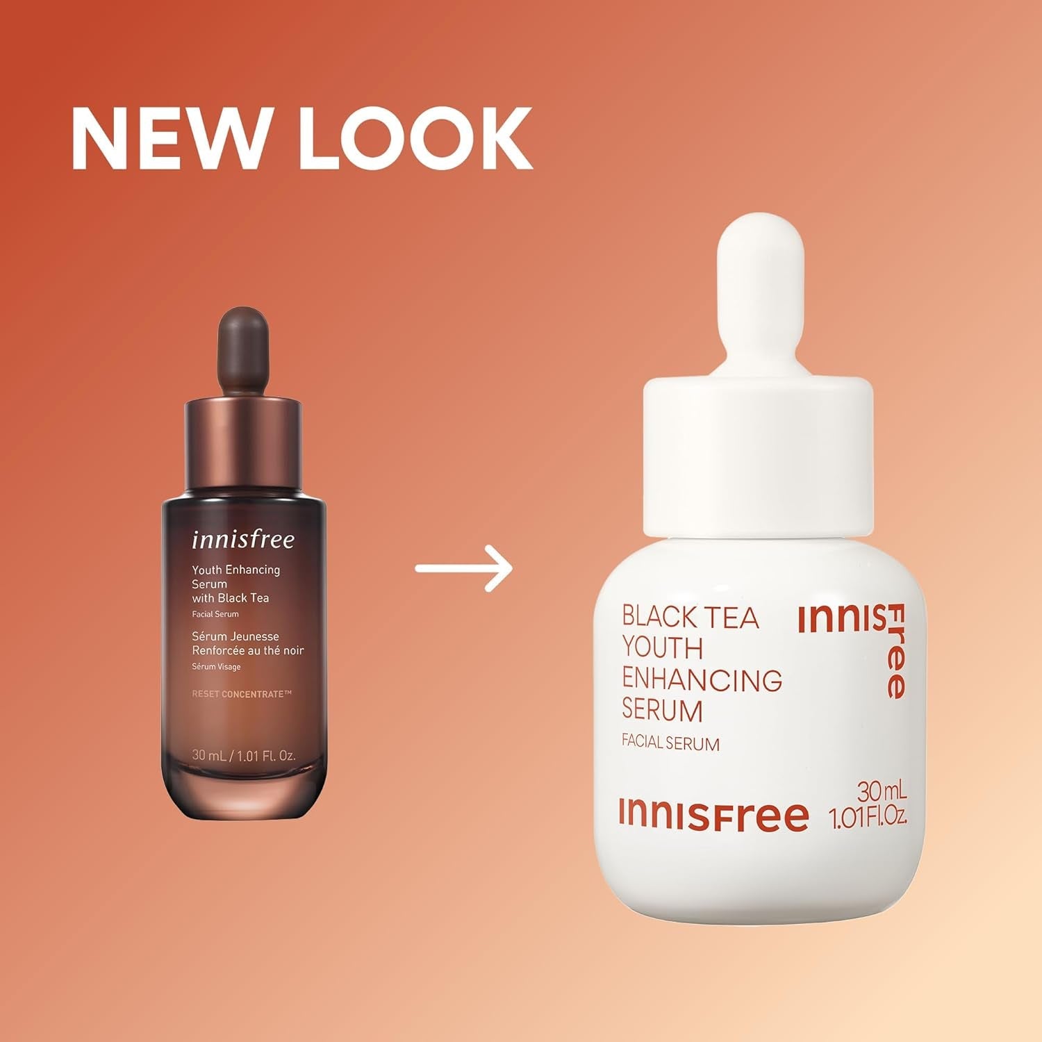 Innisfree Black Tea Youth Serum, Korean Anti-Aging Treatment with Niacinamide for Radiance, Firm Skin, Hydration, and Visible Skin Renewal