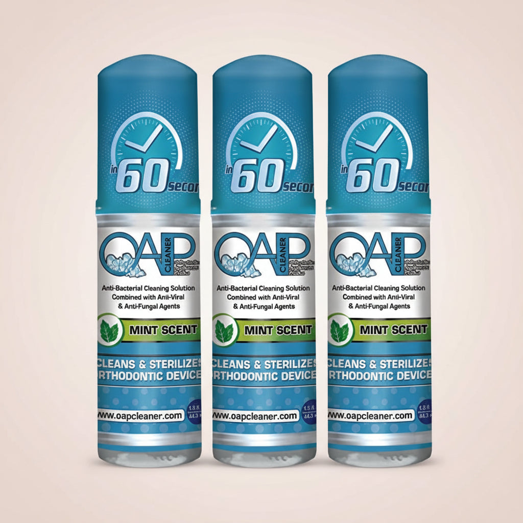 Orthodontic Cleaner by  Cleaner | Retainer Cleaner, Denture Cleaner, and Mouth Guard Cleaner | 60 Second Foam Cleanser | Paraben, Sulfate and Triclosan Free | 44.3 Ml, 3 Bottles