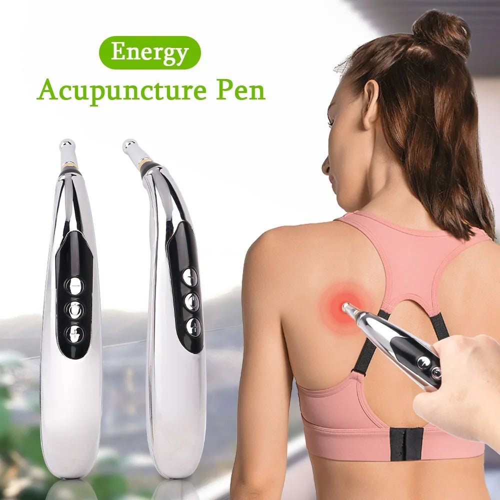 Electronic Acupuncture Pen Rechargeable Point Massager Therapy Heal Massage Pen Pain Relief Meridian Energy Pen
