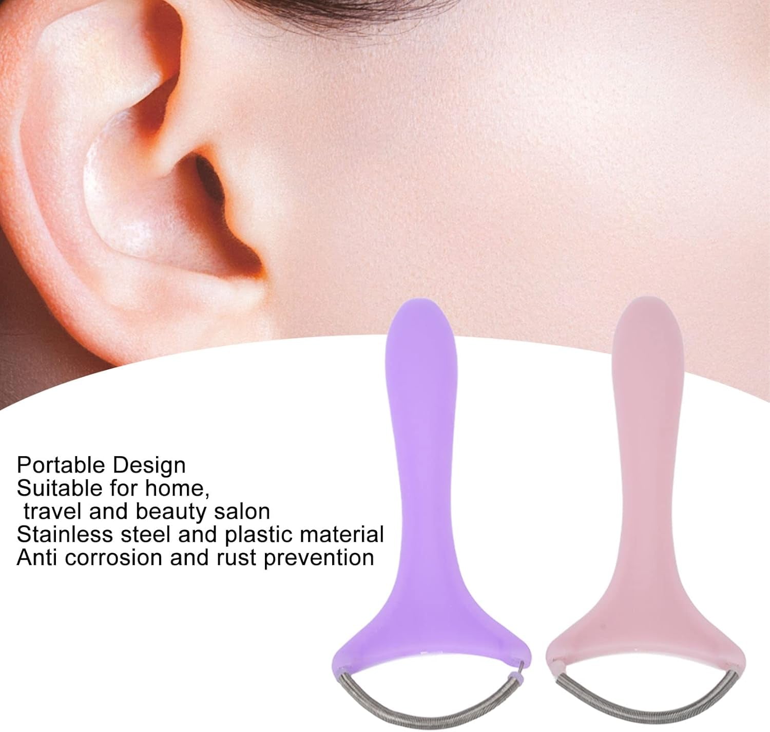 2Pcs Spring Facial Hair Remover, Women Portable Threading Face Epilator for Upper Lip Chin Cheeks Neck Mustache and Upper Lip Hair