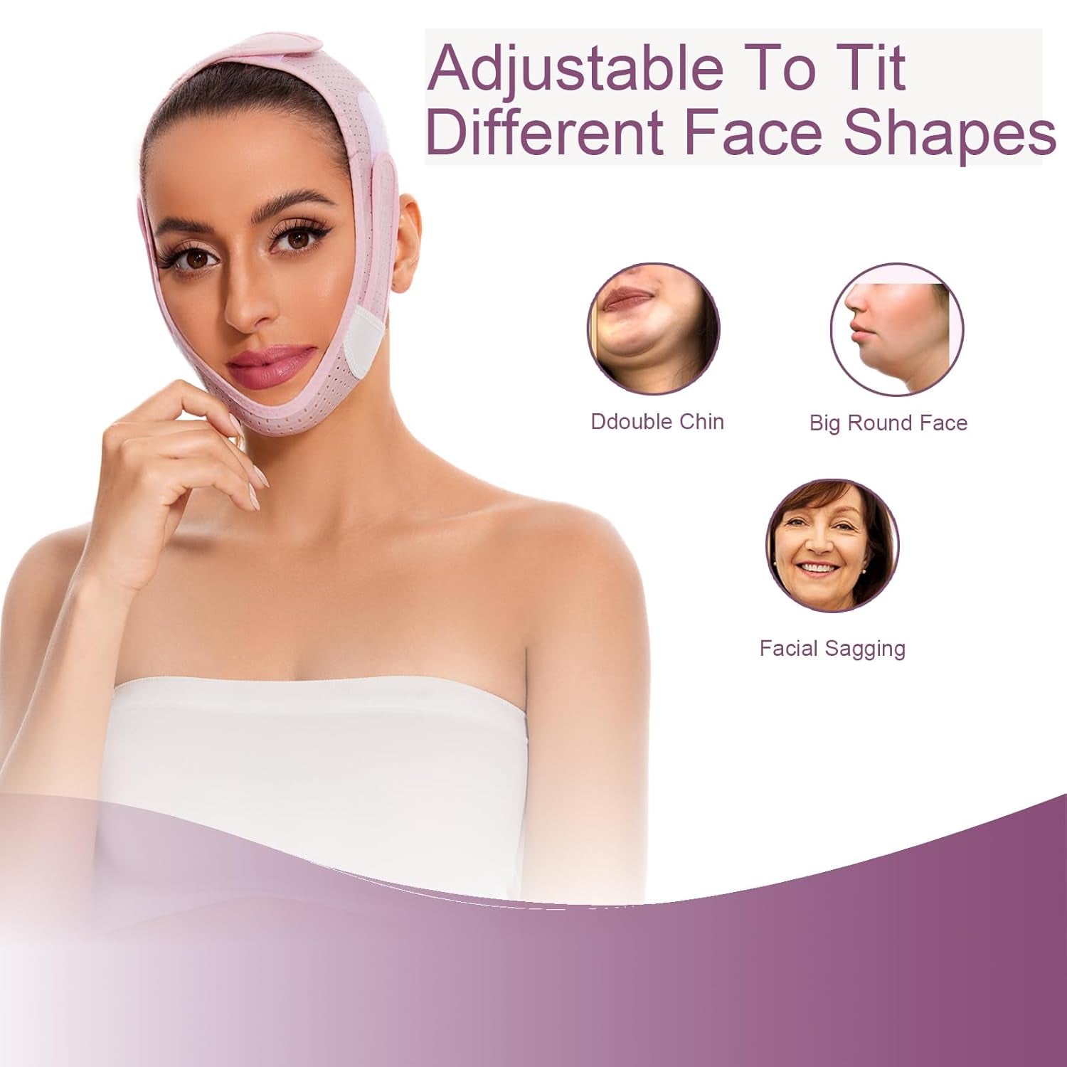 V Line Mask Chin Strap V Shaped Face Belt for Sleeping Jaw Exerciser for Women