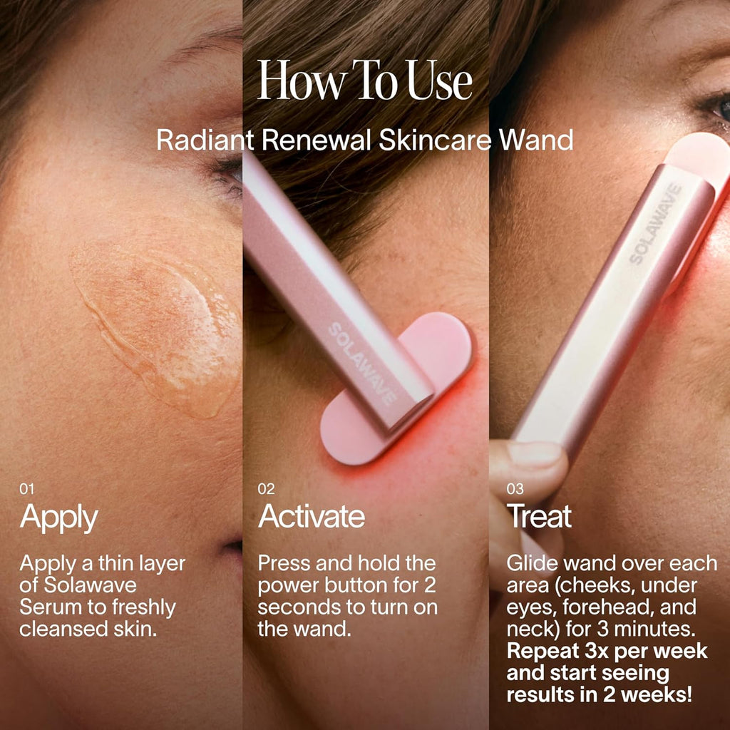 Transform Your Skincare Routine with the 4-In-1 Red Light Therapy Wand and Activating Serum – Achieve Youthful Radiance for Face & Neck!