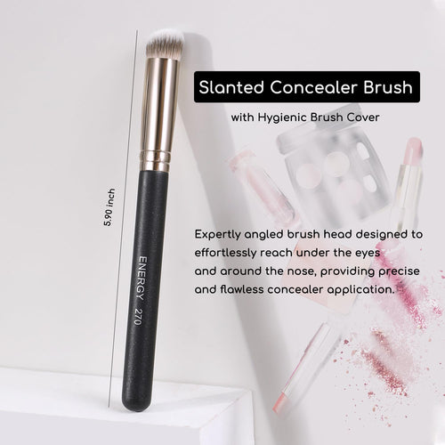 2-Piece Concealer Brush Set Slanted & Triangular Makeup Brushes for Concealing, Blending, and Contouring