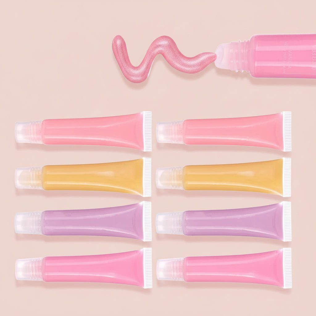 8Pc Lip Gloss Set - Flavored Squeeze Tube Lip Glosses Value Pack, Daisy Lip Gloss in Assorted Fruity Flavors