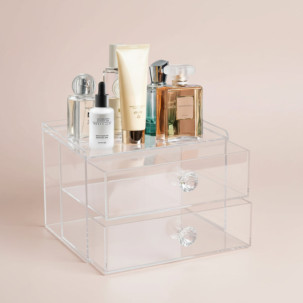 Disposable Face Towel Container Box with Drawer, Acrylic Storage Containers Compatible with Clean Skin Club Clean Face Towels, Clear Makeup Organizer for Face Towel (Excluding Facial Towels)