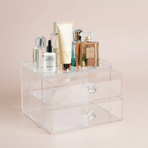 Disposable Face Towel Container Box with Drawer, Acrylic Storage Containers Compatible with Clean Skin Club Clean Face Towels, Clear Makeup Organizer for Face Towel (Excluding Facial Towels)
