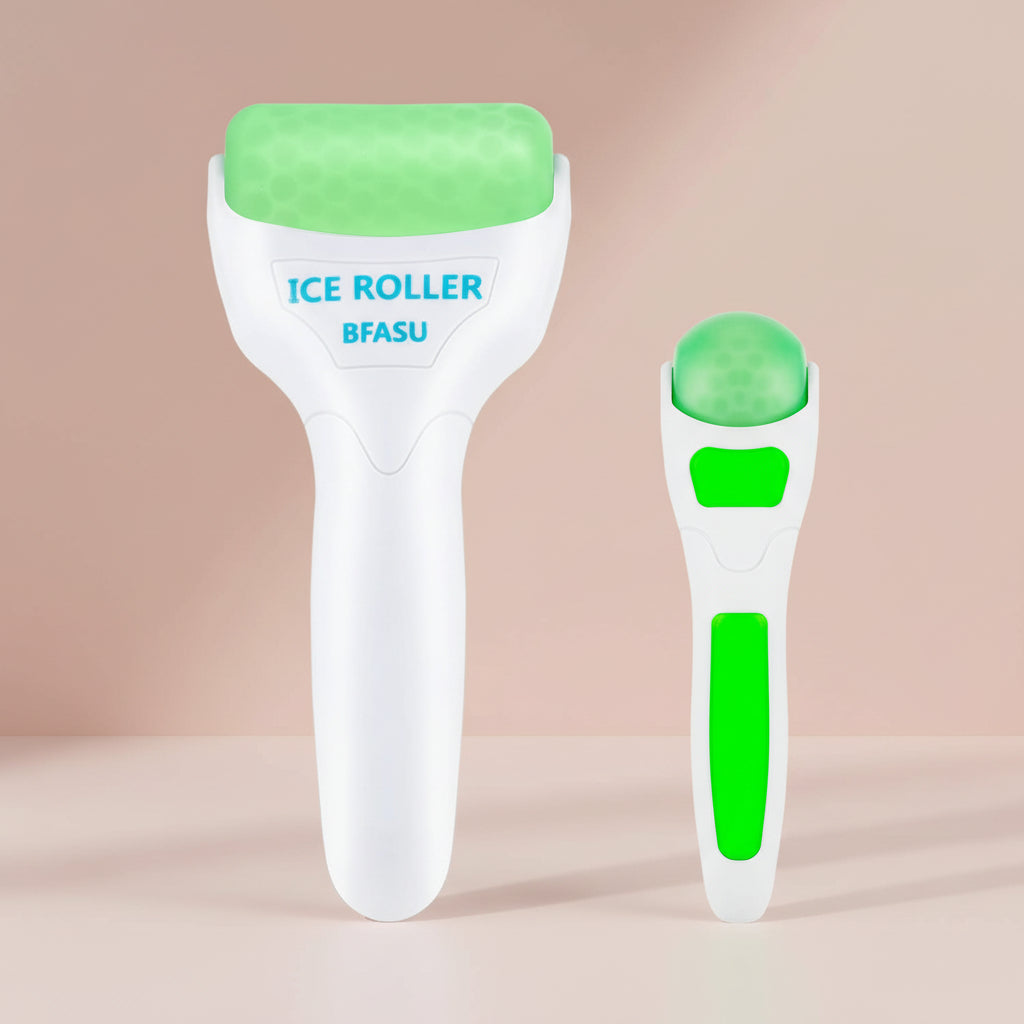 Ice Roller, Face Roller 2 PCS, Massage Tools with Mini Roller for Eye, Face and Body, Relax and Alleviate Puffiness Fine Lines Minor Pain (Green)