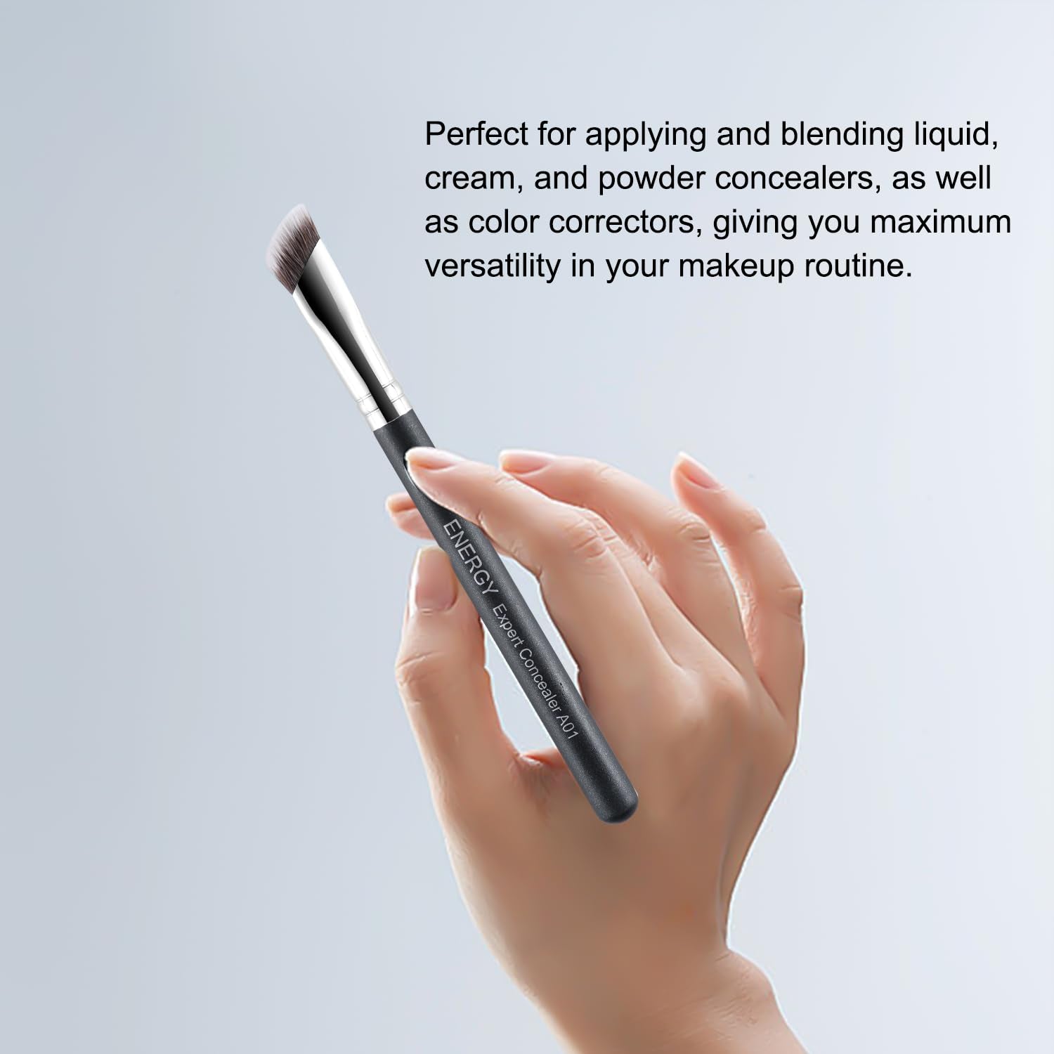 2-Piece Concealer Brush Set Slanted & Triangular Makeup Brushes for Concealing, Blending, and Contouring