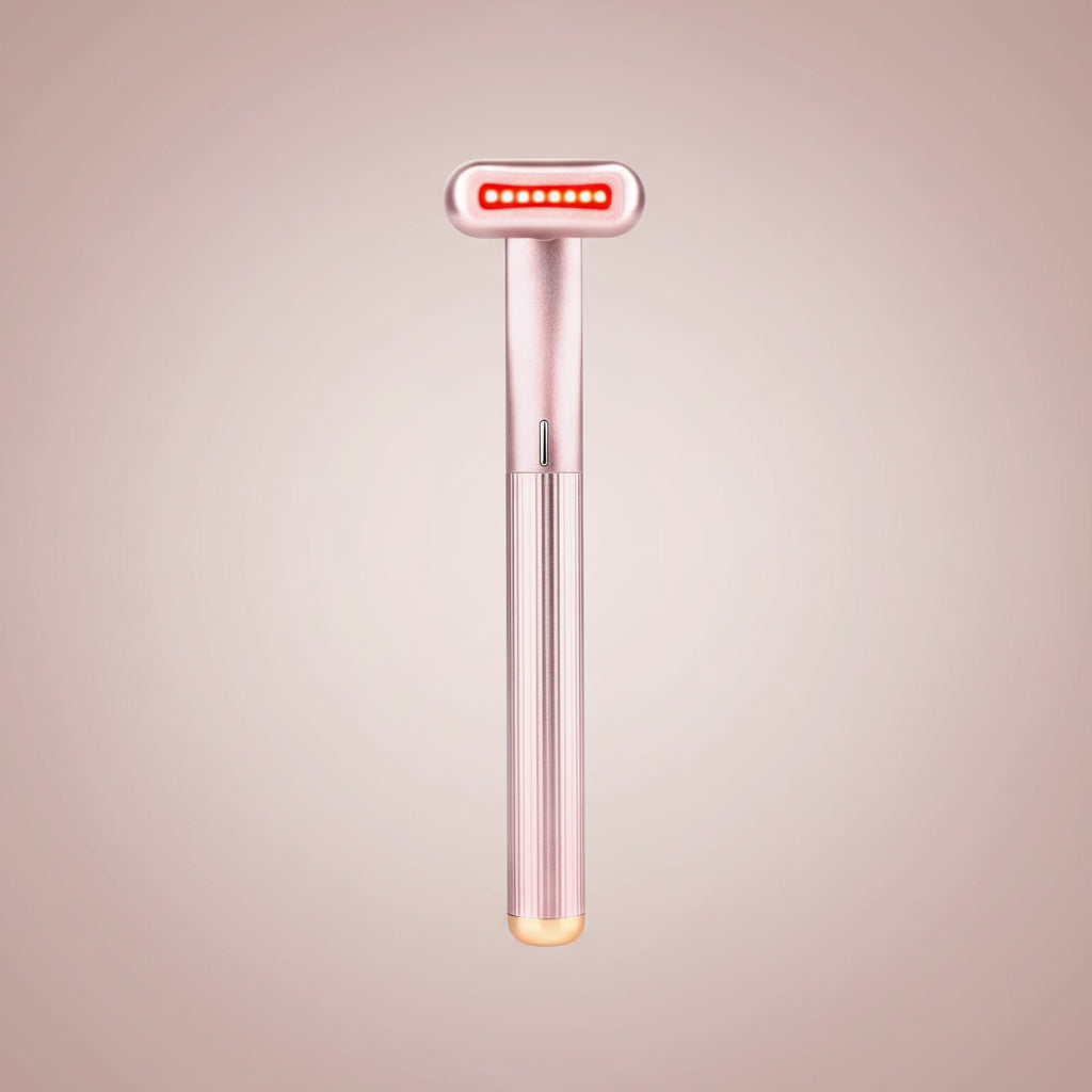 Red Light Therapy for Face, 4 in 1 Facial Wand for Anti-Aging, Anti-Wrinkle, Face Neck Light Therapy Wand, Skin Care Tool at Home, with Travel Carrying Case, One-Button Start