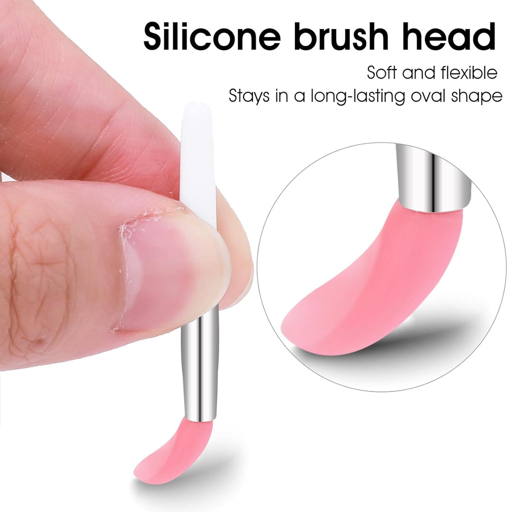 9PCS Reusable Lip Balm Applicator - Silicone Lipstick & Eyeshadow Brushes - Cream Lip Mask Beauty Tool Kit