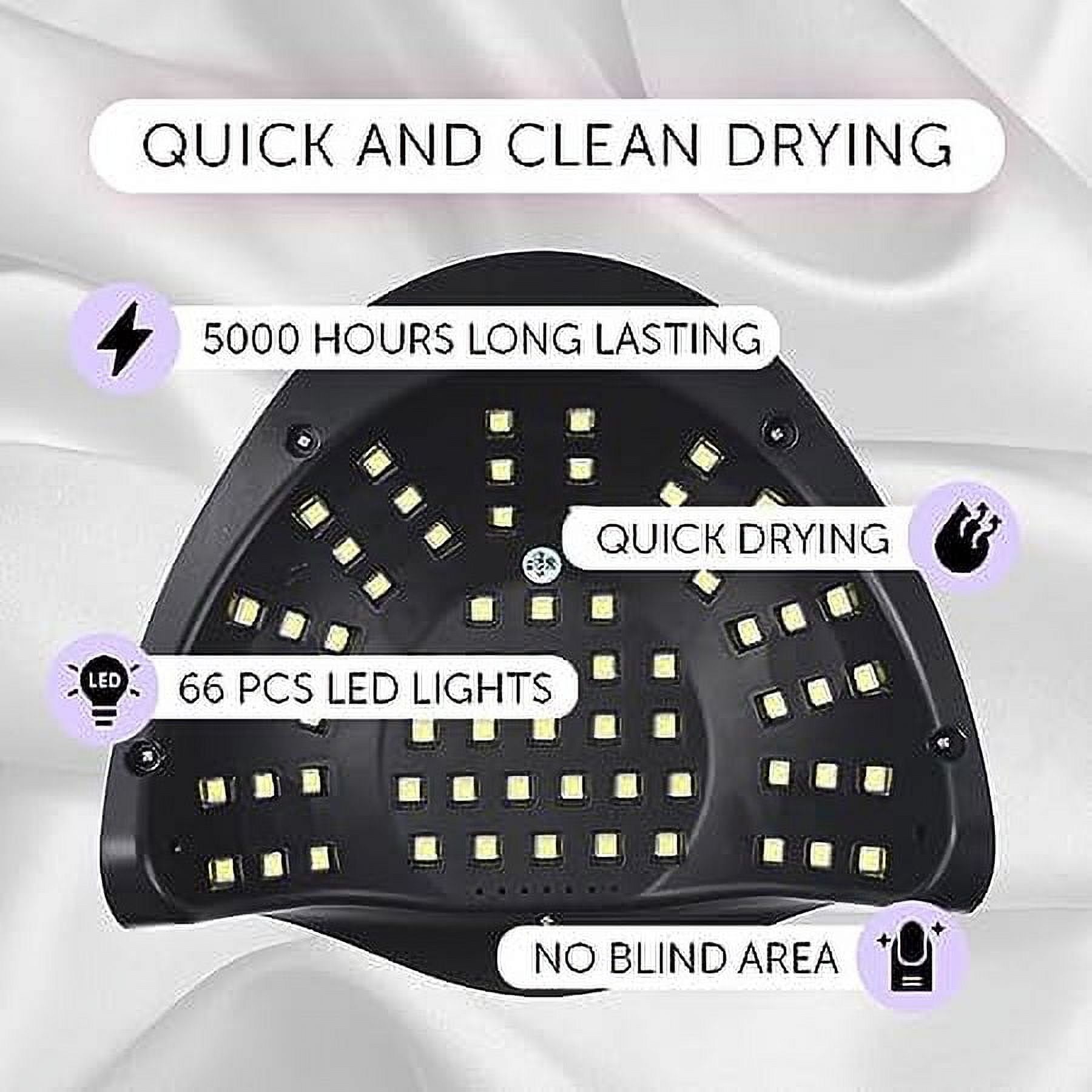 Nail Dryer UV Light, 280W Quick Dry 66 LED Nail Lamp for Gel Nails - 4 Timer Settings