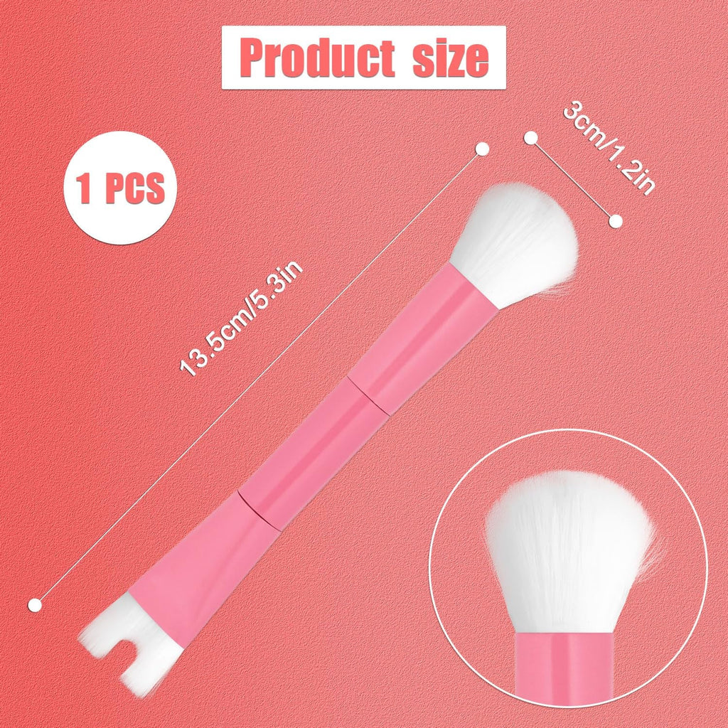 Nose Contour Brush, U Shaped Makeup Brush Dual End Nose Contour Brush Pro Contour Duo Brush for Sculpting and Defining Nose Cheek Bones Contour (Pink)