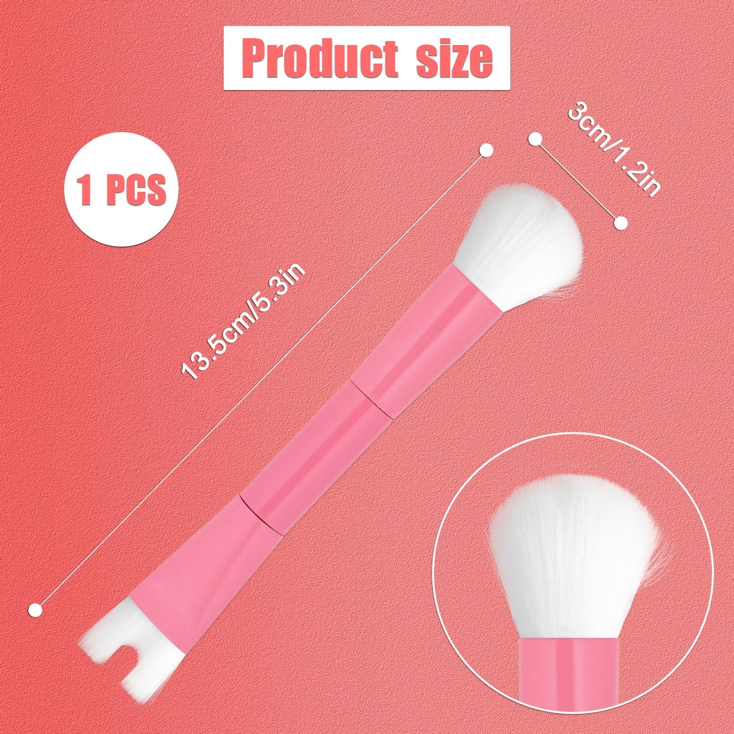 Nose Contour Brush, U Shaped Makeup Brush Dual End Nose Contour Brush Pro Contour Duo Brush for Sculpting and Defining Nose Cheek Bones Contour (Pink)