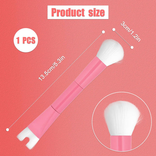 Nose Contour Brush, U Shaped Makeup Brush Dual End Nose Contour Brush Pro Contour Duo Brush for Sculpting and Defining Nose Cheek Bones Contour (Pink)