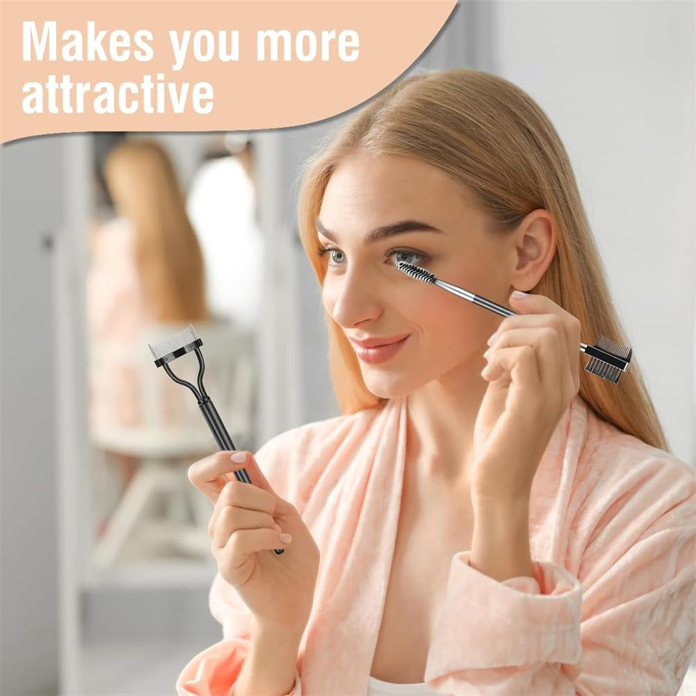 3 Pieces Set Eyebrow Brush Eyelash Separator Brow Comb & Lash Spoolie Professional Eye Makeup Tools, Black