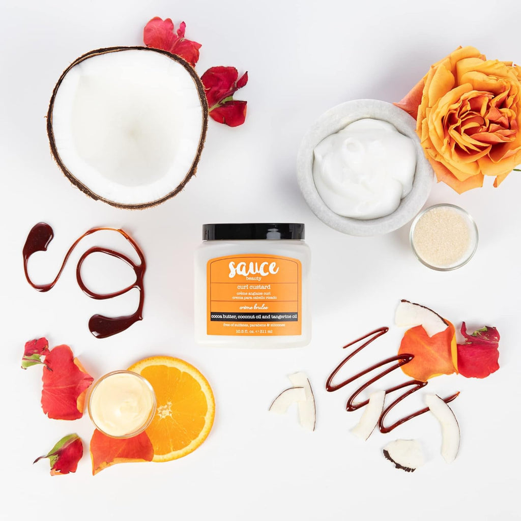 Honey Chia Smoothing Curl Mask & Crème Brulee Curling Custard - Curly Hair Mask & Curl-Defining Cream - Hydrating & Taming Products for Naturally Curly Hair