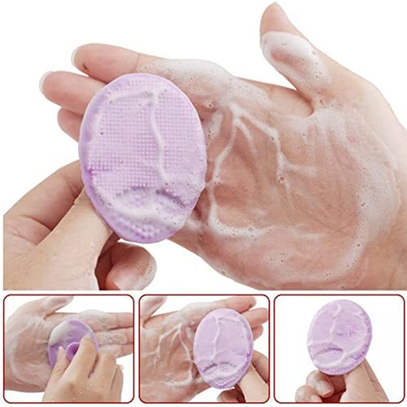 4 Pack Silicone Facial Cleansing Brush Face Exfoliator Blackhead Acne Pore Pad