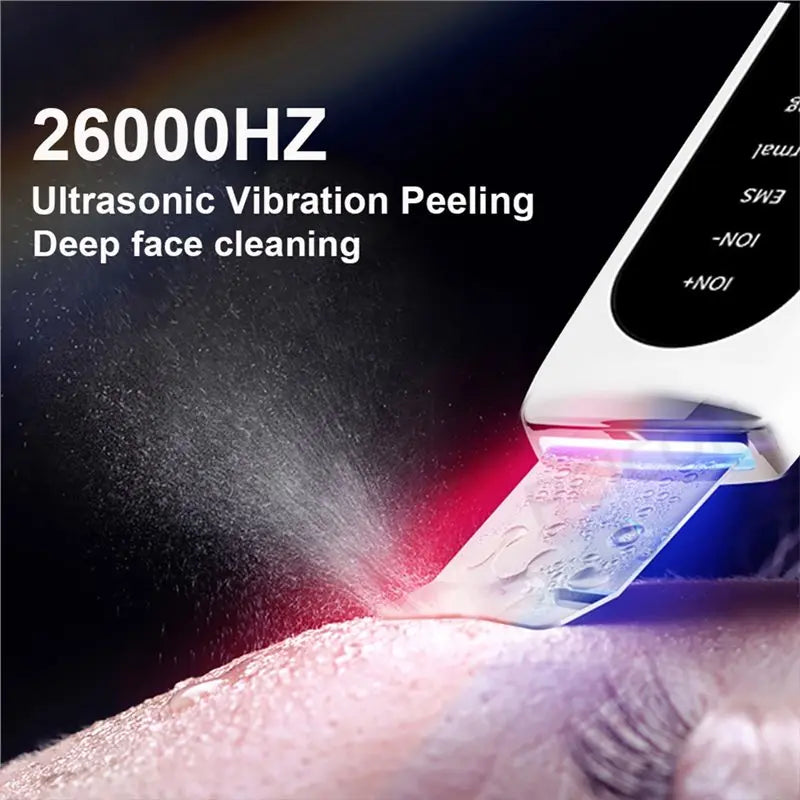 【DURABLE 】Ultrasonic Ance Pore Cleaner Shovel Cleanser Ultrasonic Skin Scrubber Peeling Blackhead Remover Deep Face Cleaning