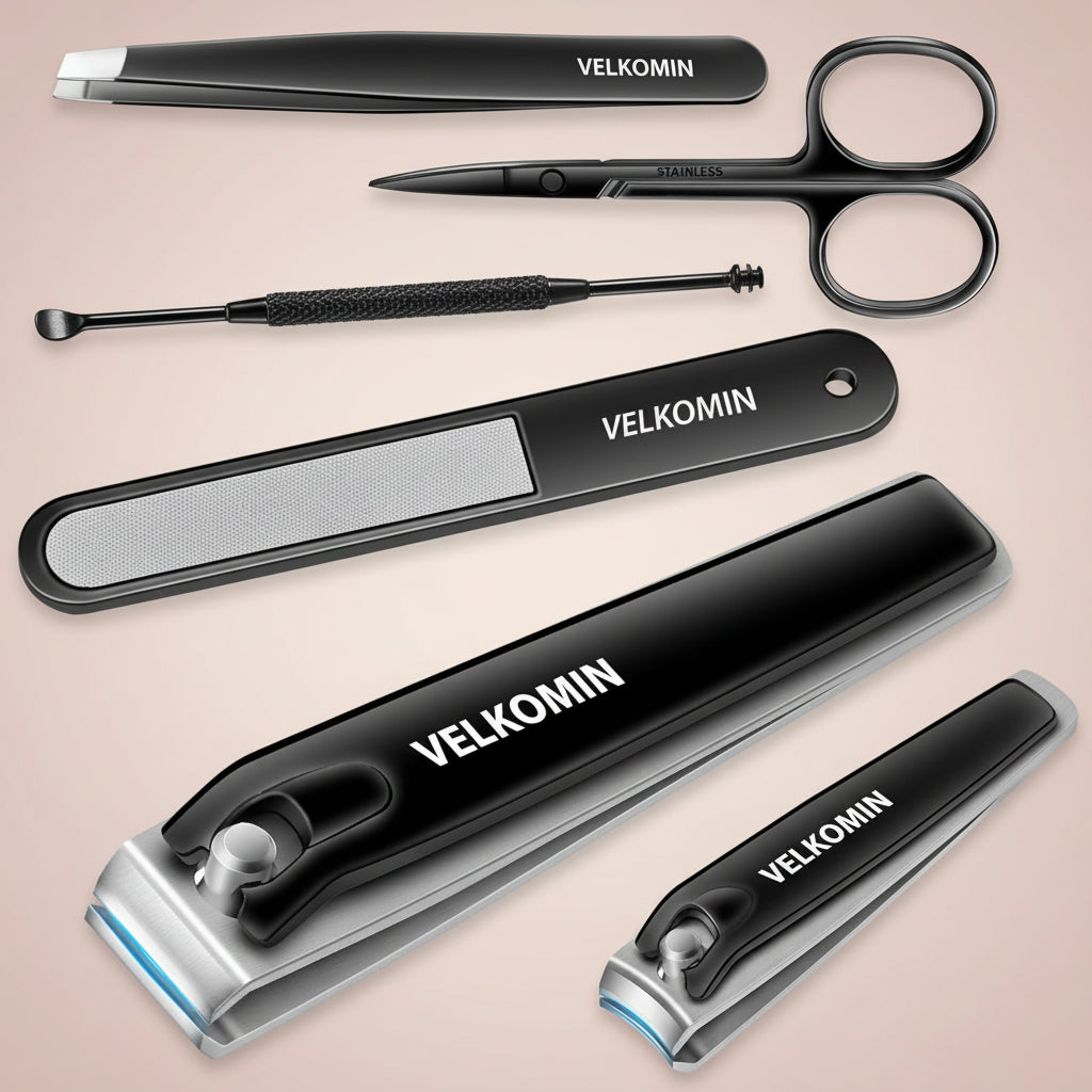 Nail Clipper Set, 6 Pcs Toenail Clippers, Stocking Stuffers for Men Women, Ultra-Sharp and Durable Manicure Kit, 18-Month Replacement Warranty!