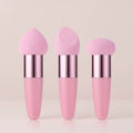 3 PCS Makeup Sponges Foundation Cosmetic Blending Wet and Dry Make up Applicator Cosmetic Concealer Face Brush Egg Brushes Covers Eyes Sticks Powder Puff with Handle