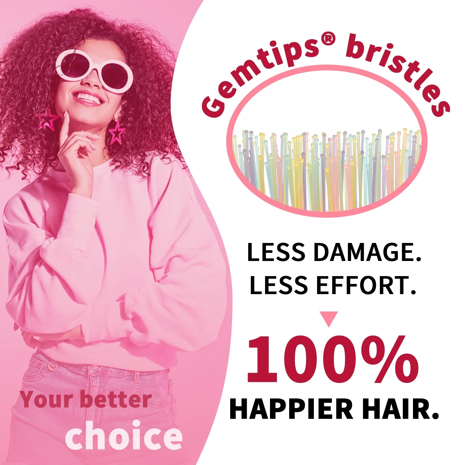 Blushmarks Detangling Wet Hair Brush, Double Bristles Vented Brush for All Hair Types, Idea Gift