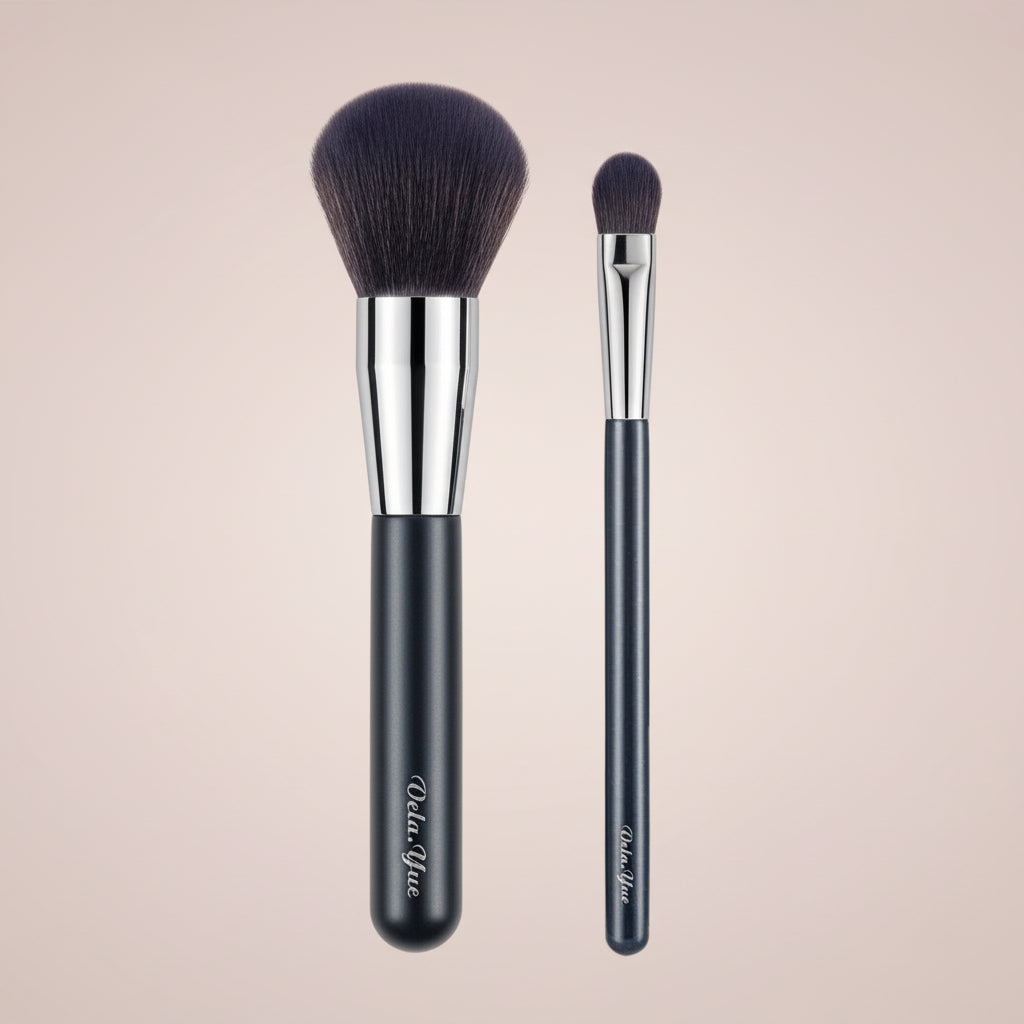 Powder Brushes 2Pcs Precision Makeup Brushes Set for Face Powder Blusher Highlighters Luminizers Cosmetics Beauty Tools Kit