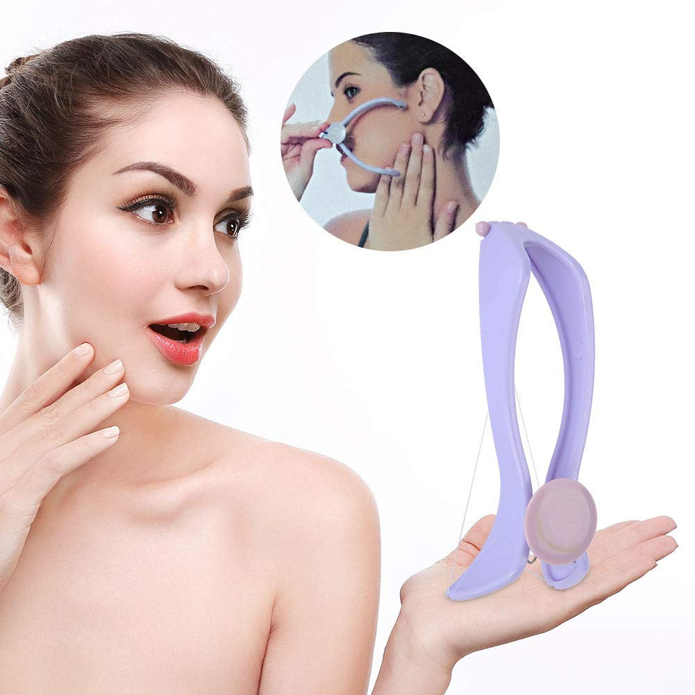 Facial Hair Removal for Women, Facial Neck Hair Removel Cotton Threading Epilator Hair Removing Tool with 10 Cotton Lines (Glasses Case)