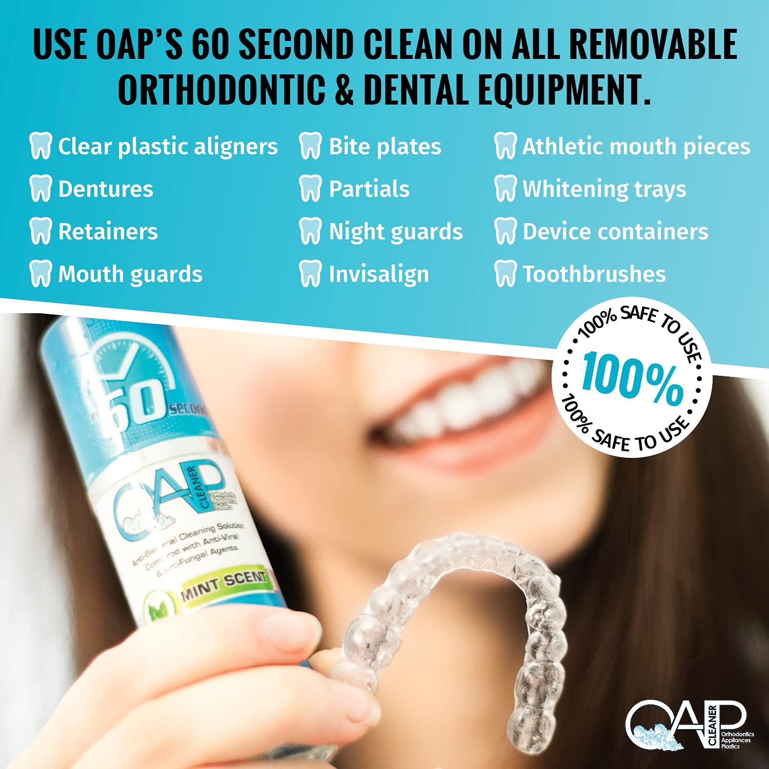 Orthodontic Cleaner by  Cleaner | Retainer Cleaner, Denture Cleaner, and Mouth Guard Cleaner | 60 Second Foam Cleanser | Paraben, Sulfate and Triclosan Free | 44.3 Ml, 3 Bottles