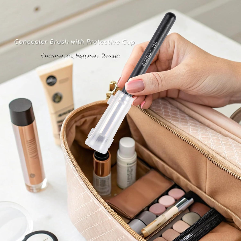 2-Piece Concealer Brush Set Slanted & Triangular Makeup Brushes for Concealing, Blending, and Contouring