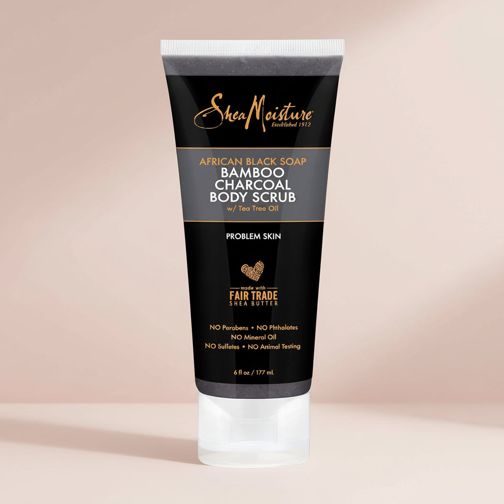 Sheamoisture African Black Soap Bamboo Charcoal Body Scrub Exfoliate, 6 Ounce