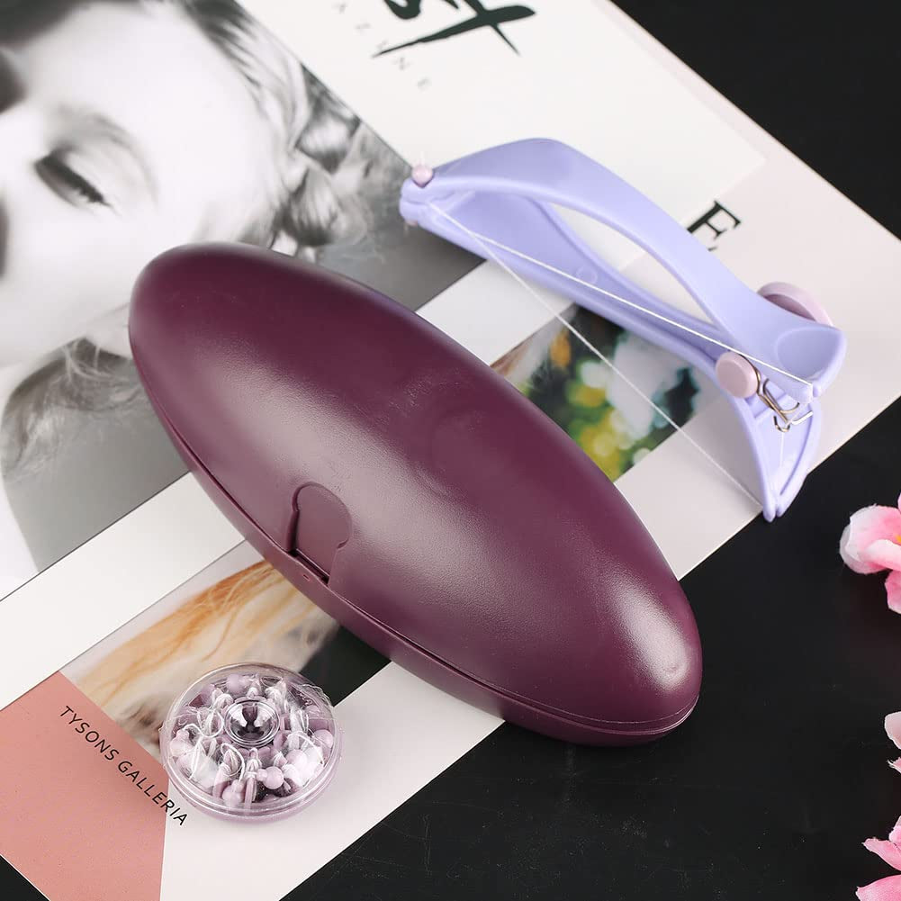 Facial Hair Removal for Women, Facial Neck Hair Removel Cotton Threading Epilator Hair Removing Tool with 10 Cotton Lines (Glasses Case)